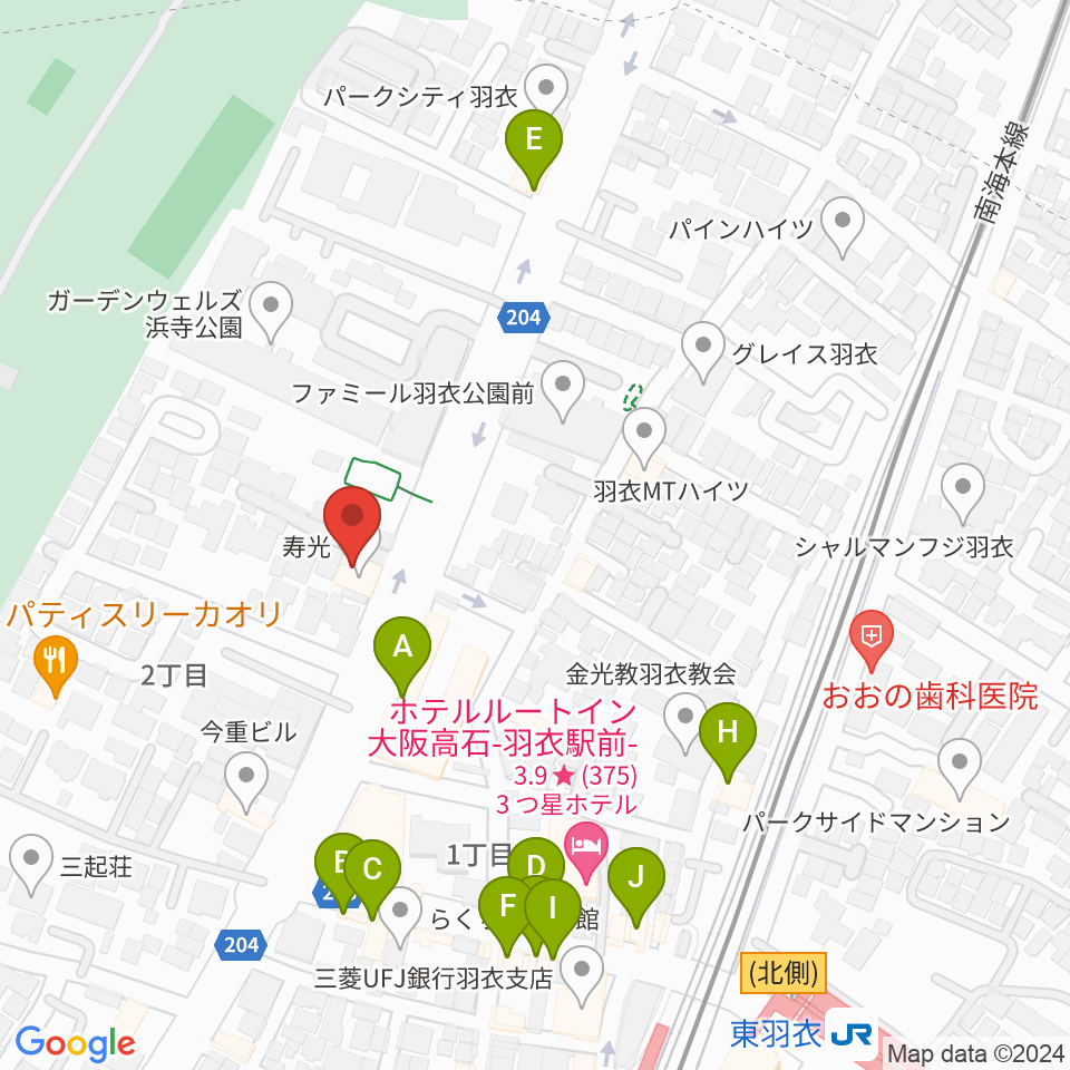 小林美術館周辺のファミレス・ファーストフード一覧地図