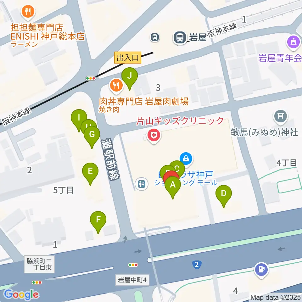 BBプラザ美術館周辺のファミレス・ファーストフード一覧地図