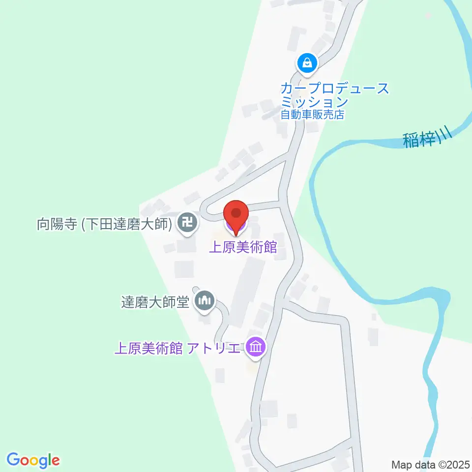上原美術館周辺のファミレス・ファーストフード一覧地図