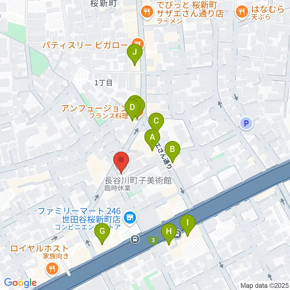 長谷川町子美術館・記念館周辺のファミレス・ファーストフード一覧地図