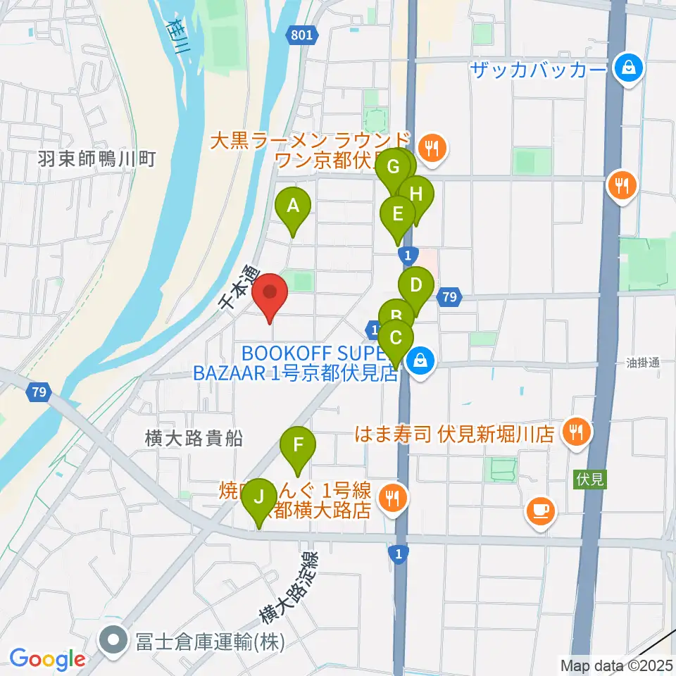 スタジオ・ウイット周辺のファミレス・ファーストフード一覧地図
