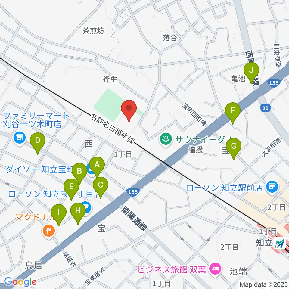 スギ薬局知立福祉アリーナ周辺のファミレス・ファーストフード一覧地図
