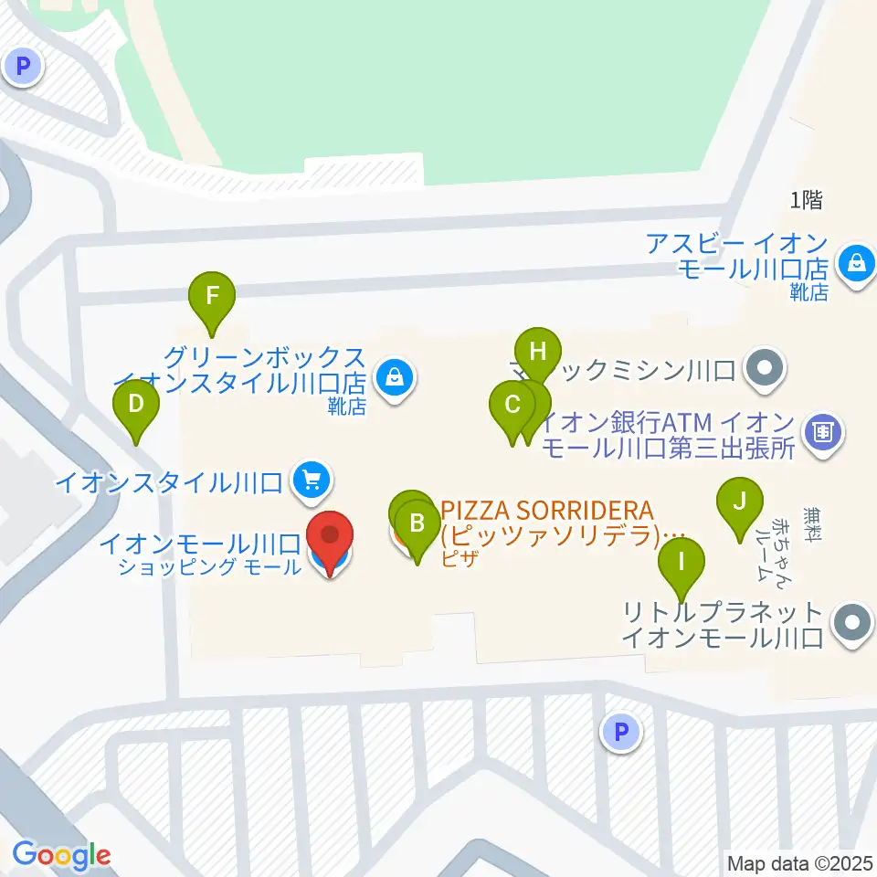 イオンシネマ川口周辺のファミレス・ファーストフード一覧地図