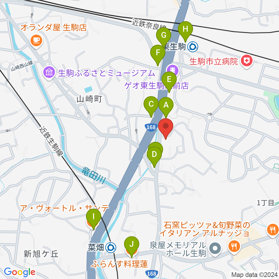 ZICO STUDIO周辺のファミレス・ファーストフード一覧地図