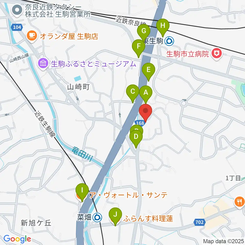 ZICO STUDIO周辺のファミレス・ファーストフード一覧地図