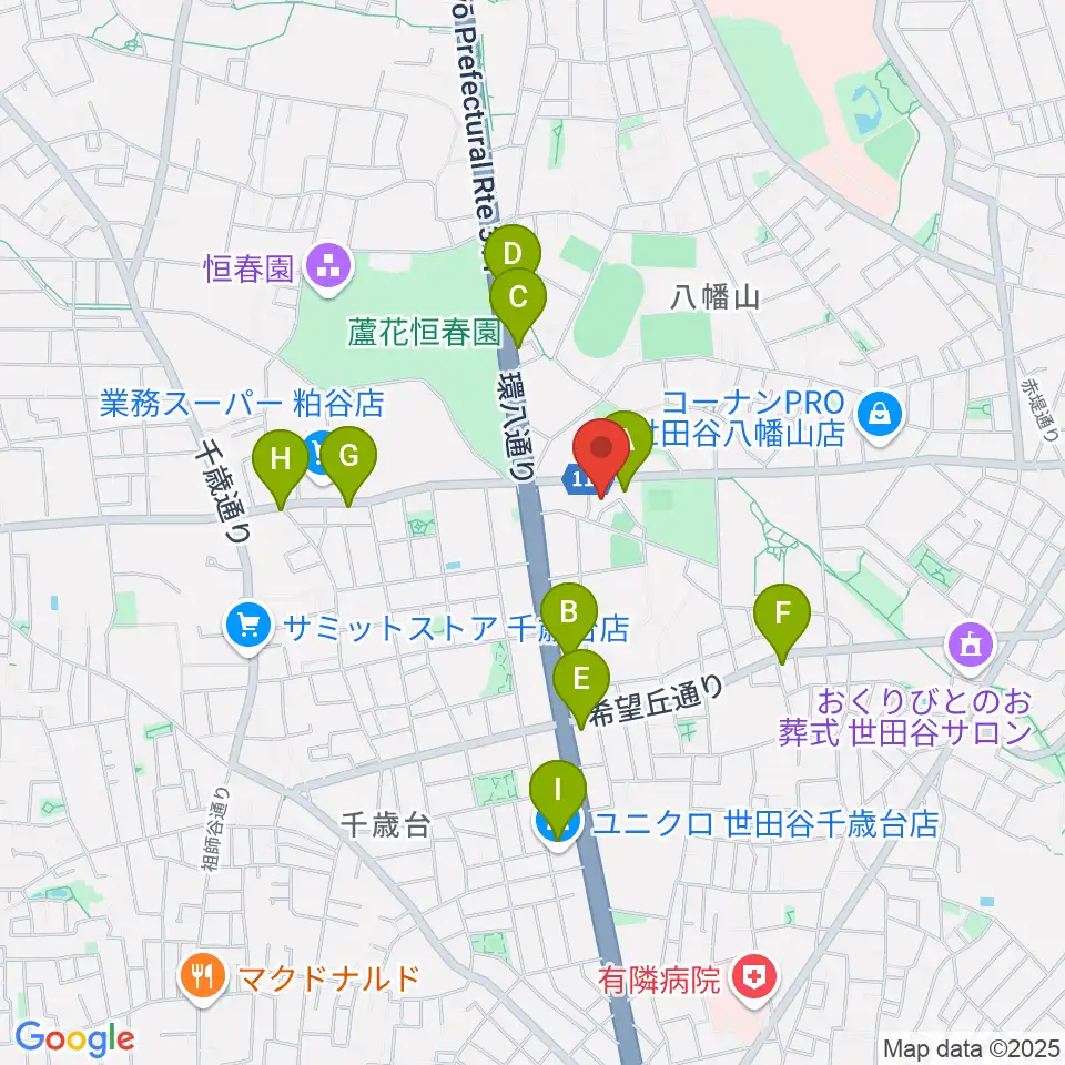 千歳温水プール周辺のファミレス・ファーストフード一覧地図
