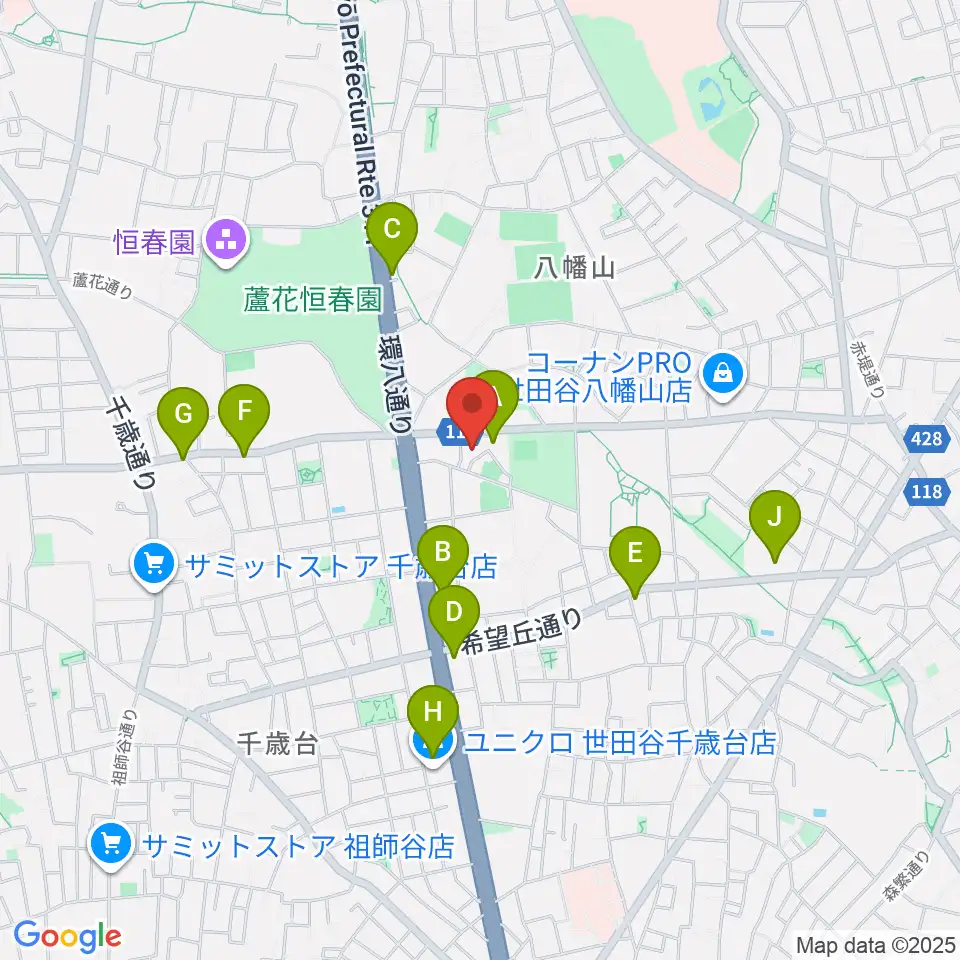 千歳温水プール周辺のファミレス・ファーストフード一覧地図