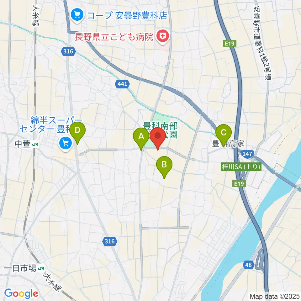 ANCアリーナ周辺のファミレス・ファーストフード一覧地図