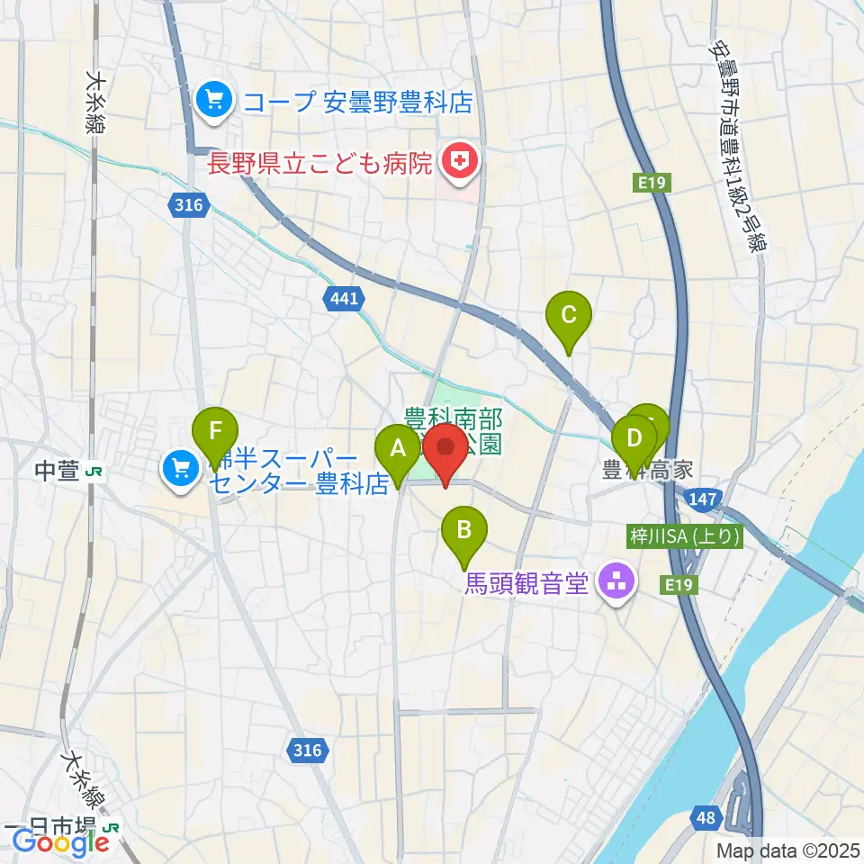 ANCアリーナ周辺のファミレス・ファーストフード一覧地図