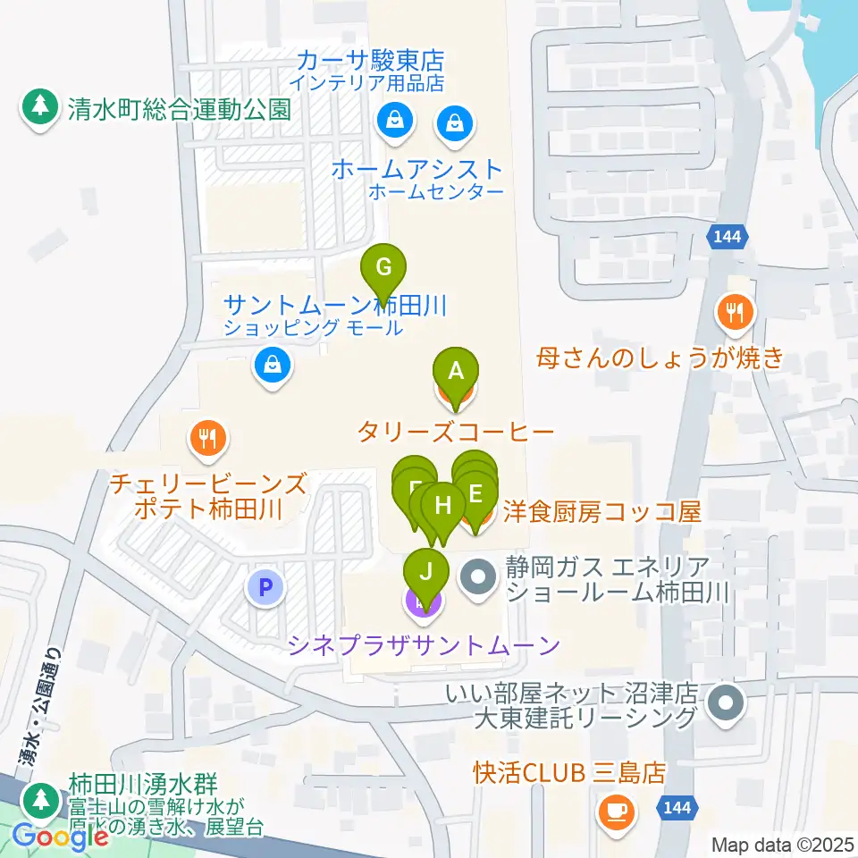 シネプラザサントムーン周辺のファミレス・ファーストフード一覧地図