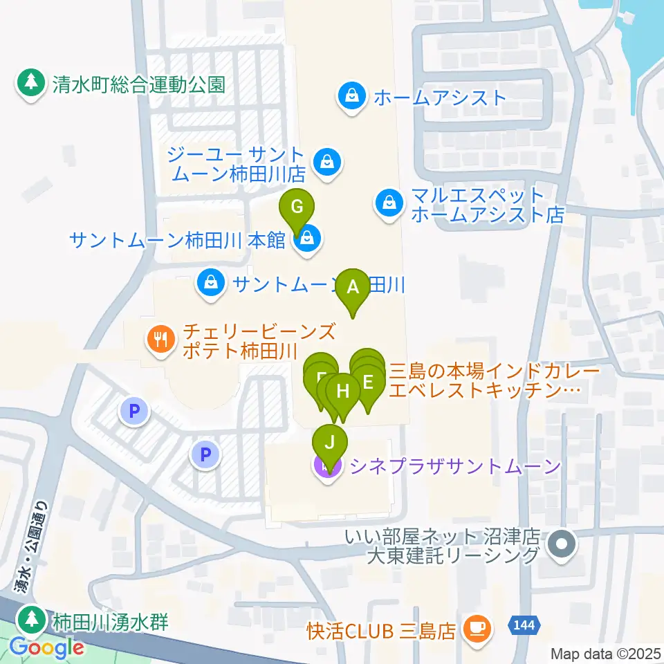 シネプラザサントムーン周辺のファミレス・ファーストフード一覧地図