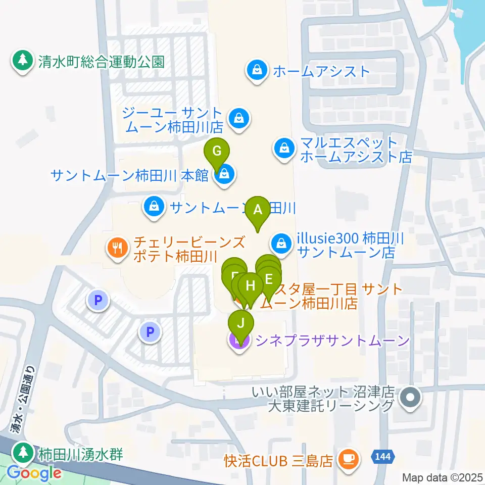 シネプラザサントムーン周辺のファミレス・ファーストフード一覧地図