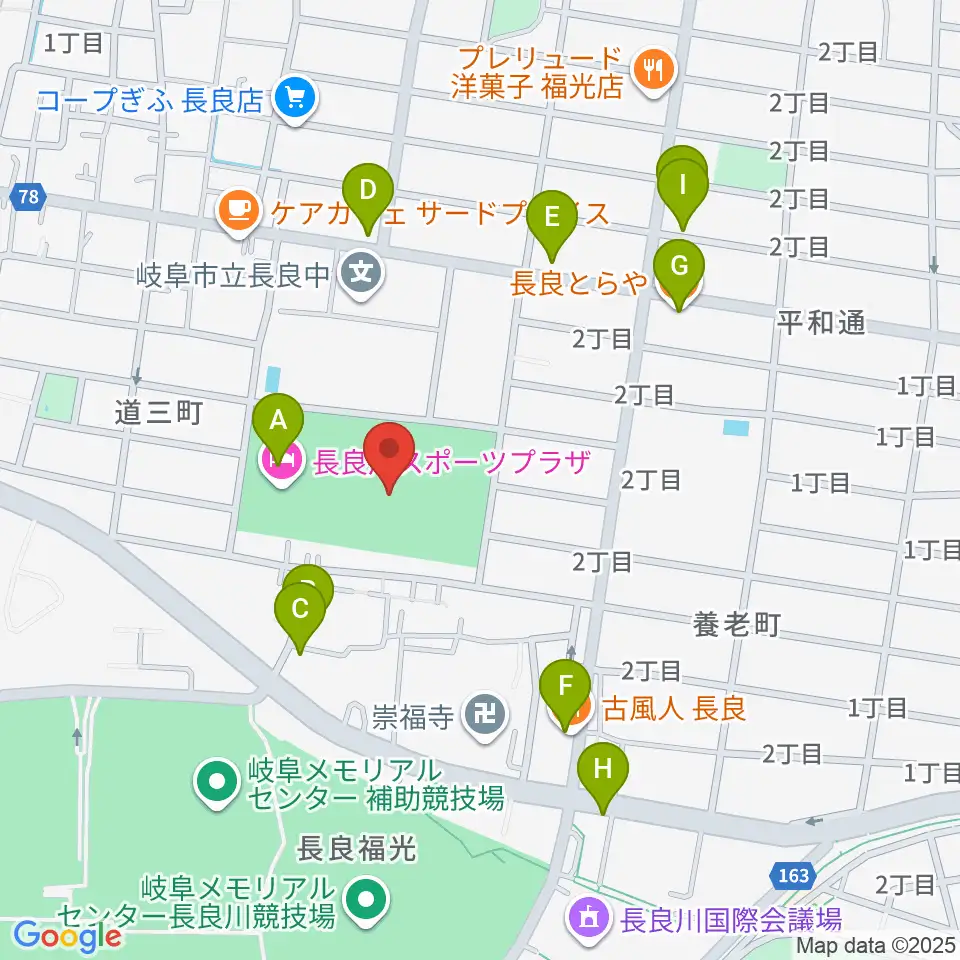 新日本ガス球技メドウ周辺のファミレス・ファーストフード一覧地図