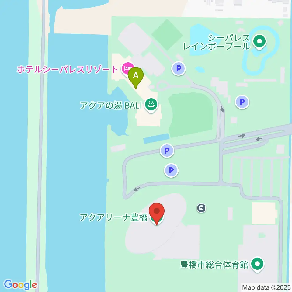 アクアアリーナ豊橋周辺のファミレス・ファーストフード一覧地図