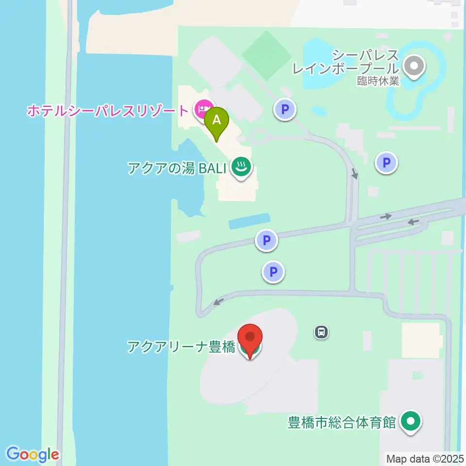 アクアアリーナ豊橋周辺のファミレス・ファーストフード一覧地図