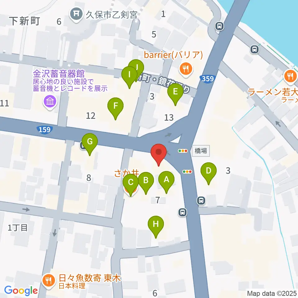 金沢文芸館周辺のファミレス・ファーストフード一覧地図