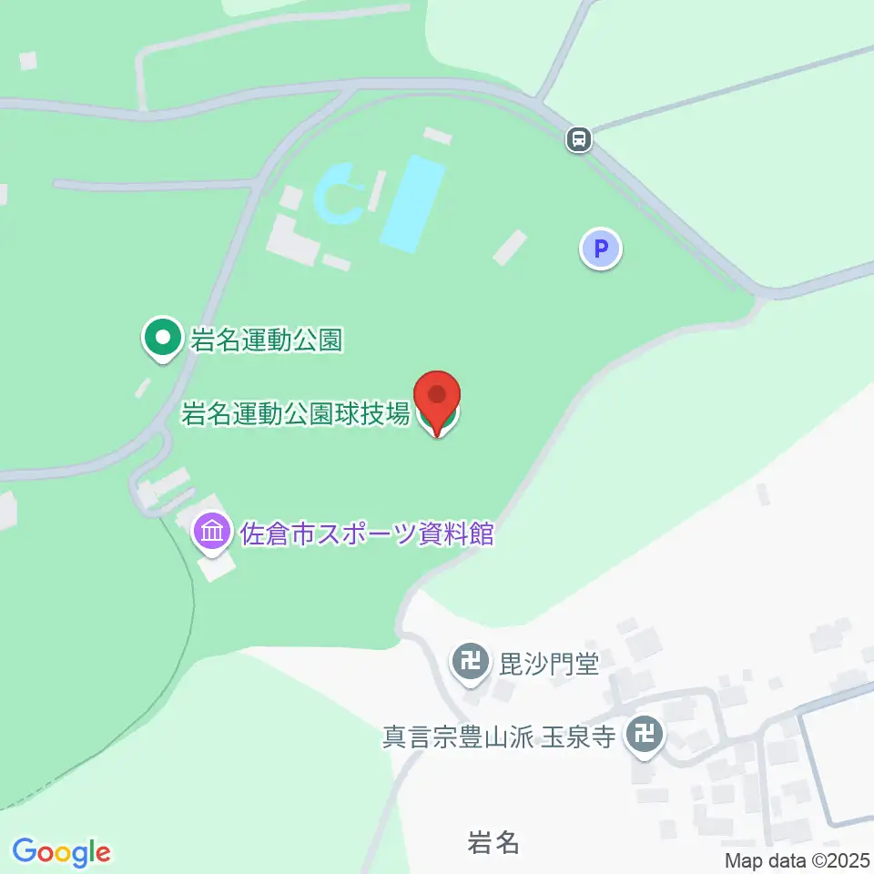 岩名運動公園球技場周辺のファミレス・ファーストフード一覧地図