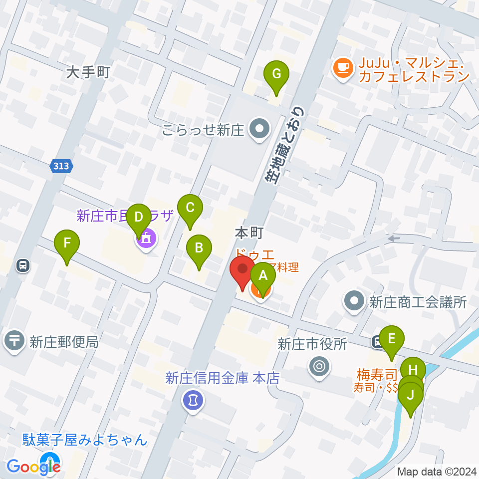 あすラジ周辺のファミレス・ファーストフード一覧地図