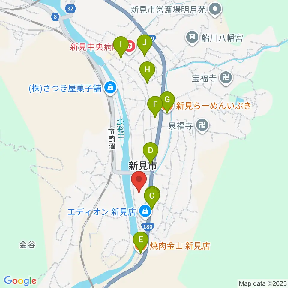 新見文化交流館（まなび広場にいみ）周辺のファミレス・ファーストフード一覧地図