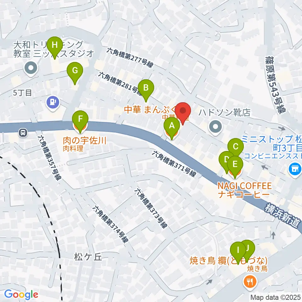 みずさわ管楽器工房周辺のファミレス・ファーストフード一覧地図