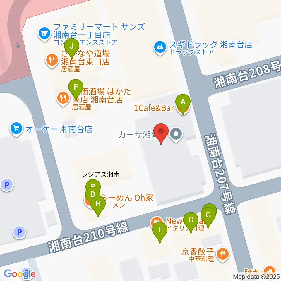 STUDIO JAMJAM周辺のファミレス・ファーストフード一覧地図