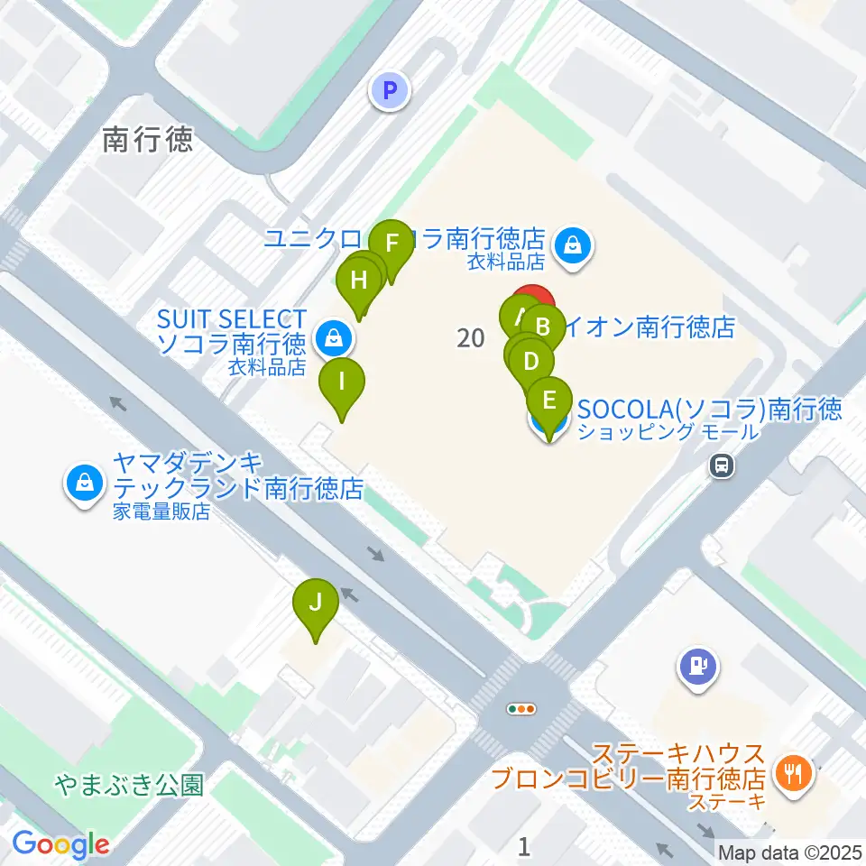 島村楽器SOCOLA 南行徳店周辺のファミレス・ファーストフード一覧地図