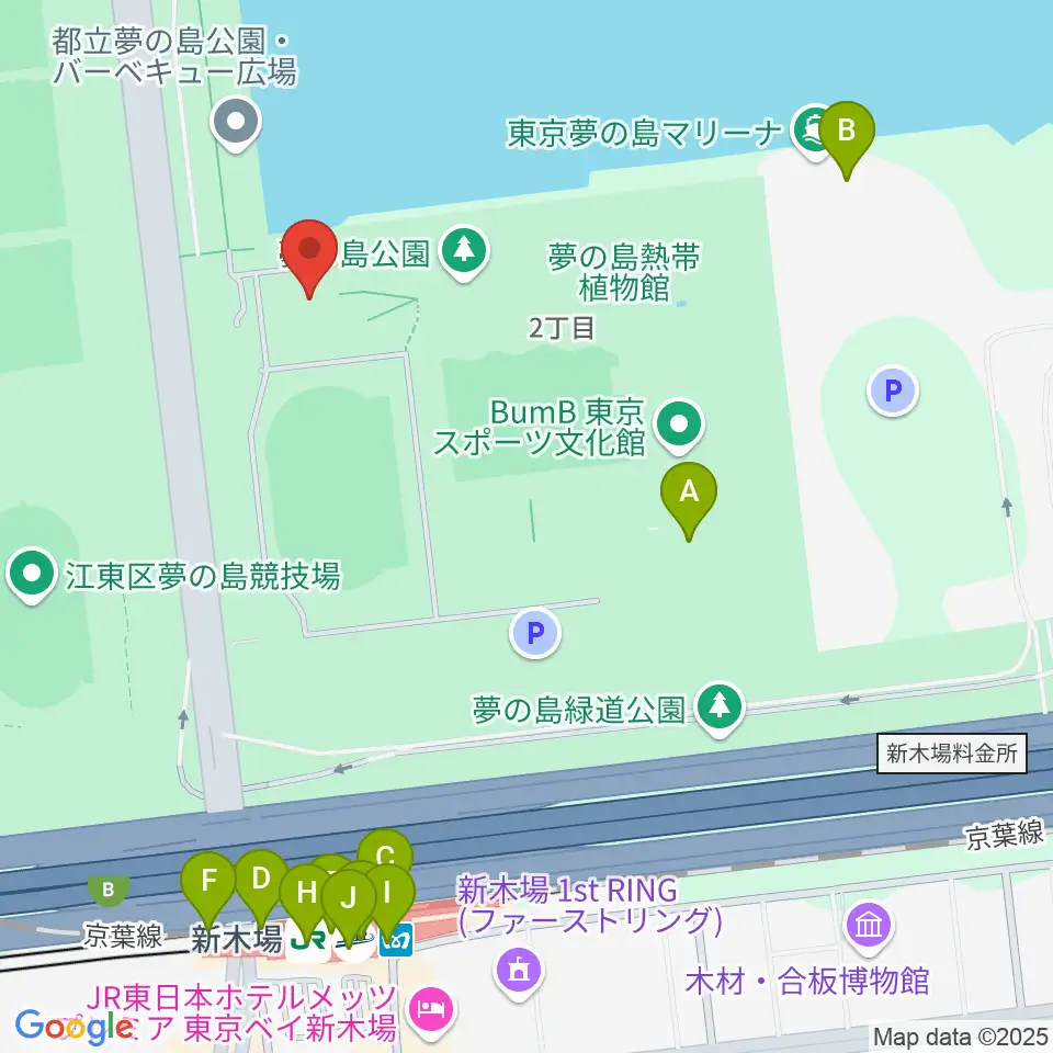都立第五福竜丸展示館周辺のファミレス・ファーストフード一覧地図