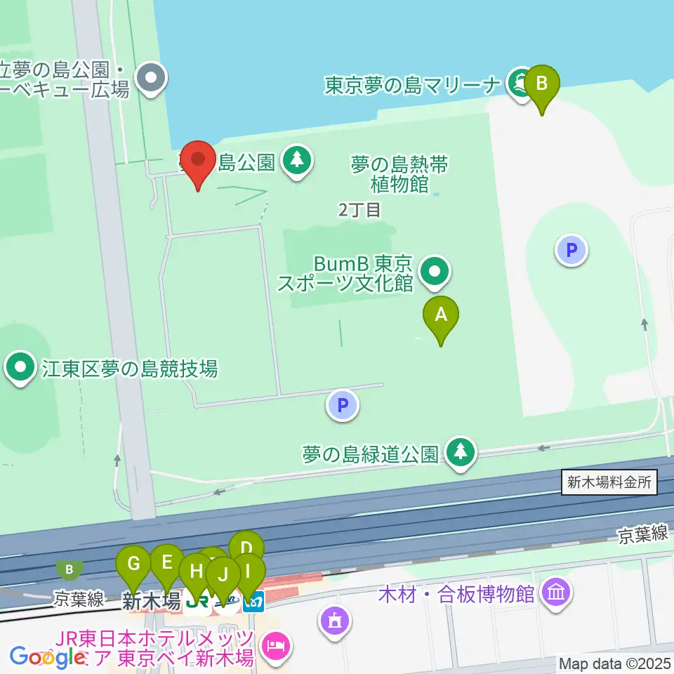 都立第五福竜丸展示館周辺のファミレス・ファーストフード一覧地図