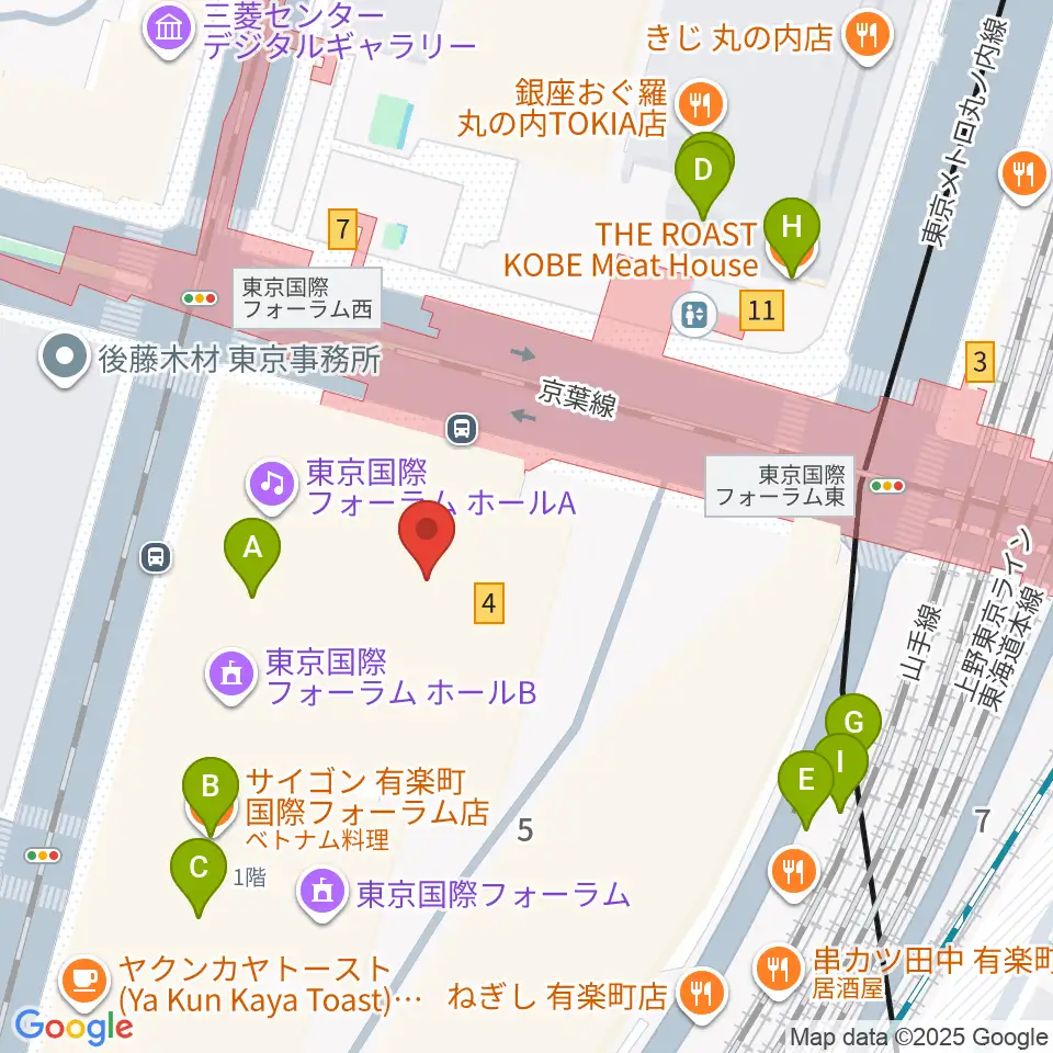 相田みつを美術館周辺のファミレス・ファーストフード一覧地図
