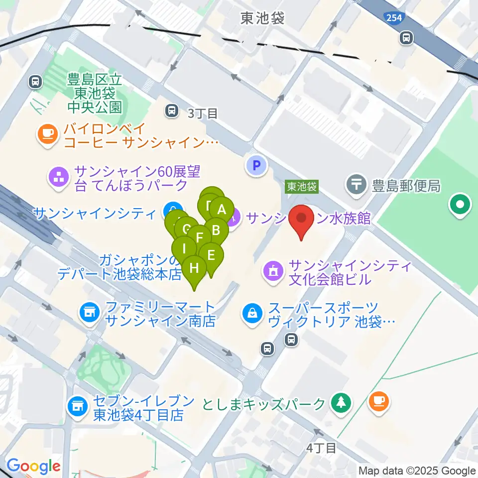 古代オリエント博物館周辺のファミレス・ファーストフード一覧地図