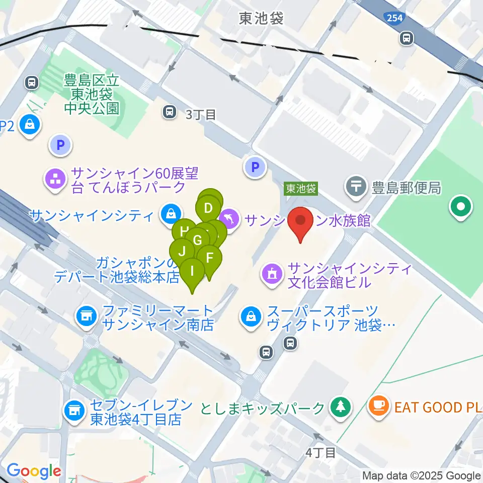 古代オリエント博物館周辺のファミレス・ファーストフード一覧地図