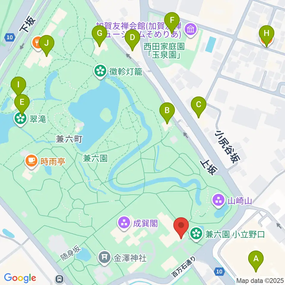 いしかわ生活工芸ミュージアム周辺のファミレス・ファーストフード一覧地図
