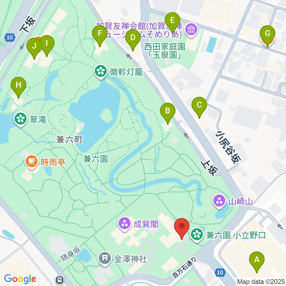 いしかわ生活工芸ミュージアム周辺のファミレス・ファーストフード一覧地図