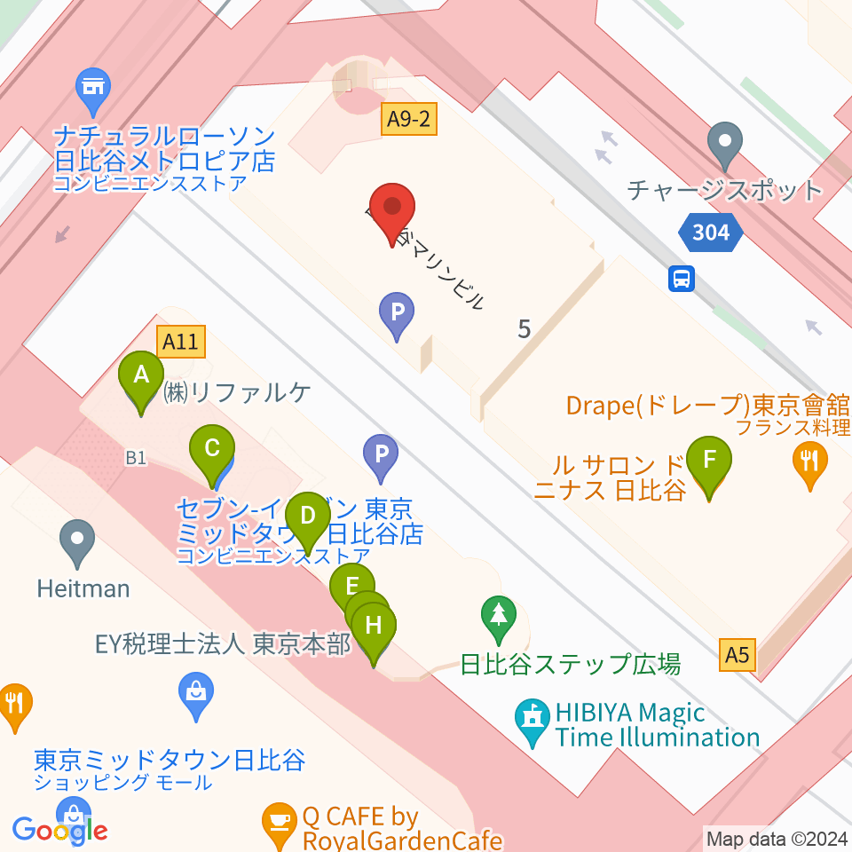 ベヒシュタイン・セントラム 東京周辺のファミレス・ファーストフード一覧地図