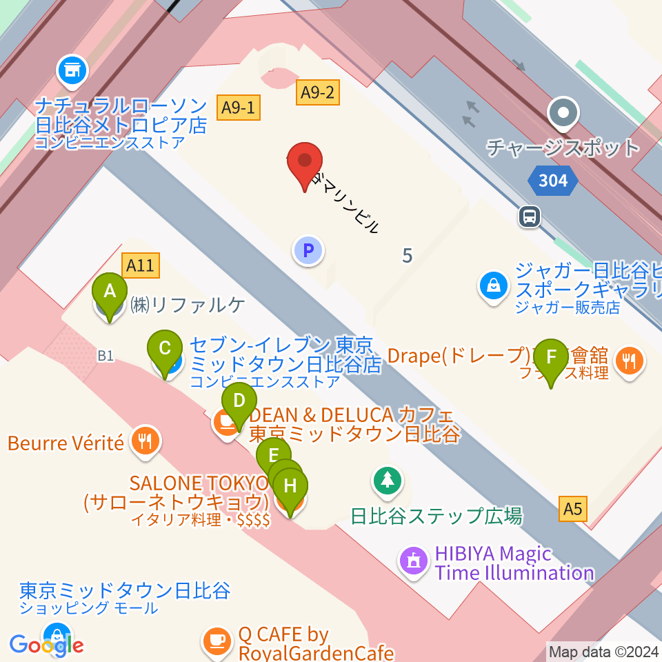 ベヒシュタイン・セントラム 東京周辺のファミレス・ファーストフード一覧地図