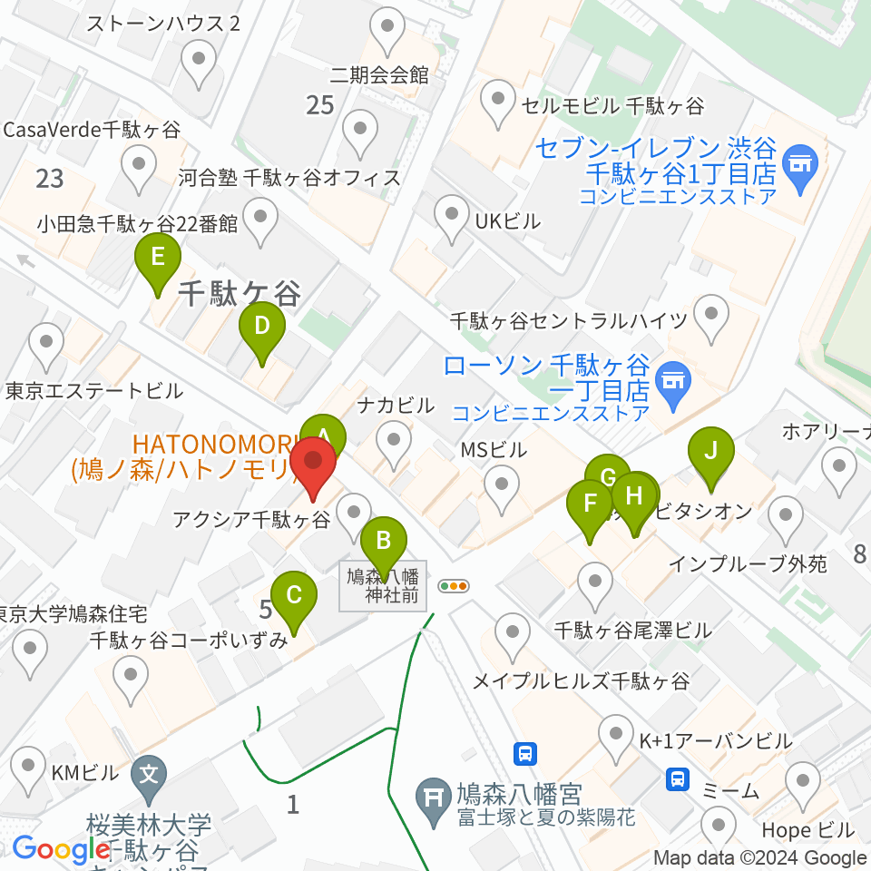 トライアンフスタジオ周辺のファミレス・ファーストフード一覧地図