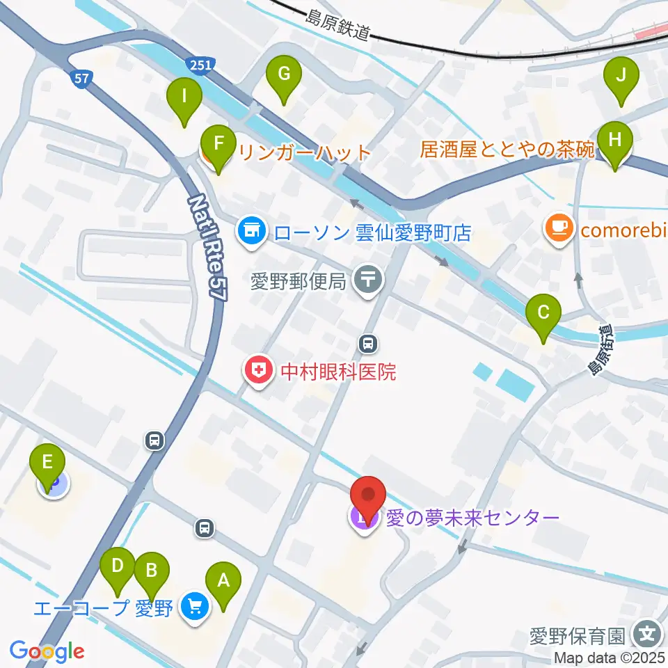 愛の夢未来センター周辺のファミレス・ファーストフード一覧地図