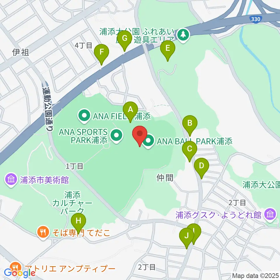 ANA BALL PARK浦添周辺のファミレス・ファーストフード一覧地図