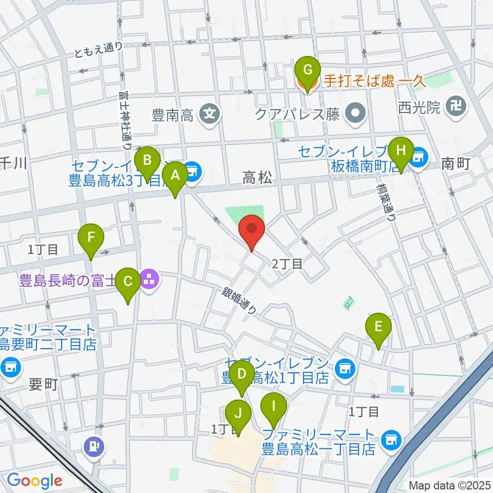 アルトフォニックスタジオ周辺のファミレス・ファーストフード一覧地図