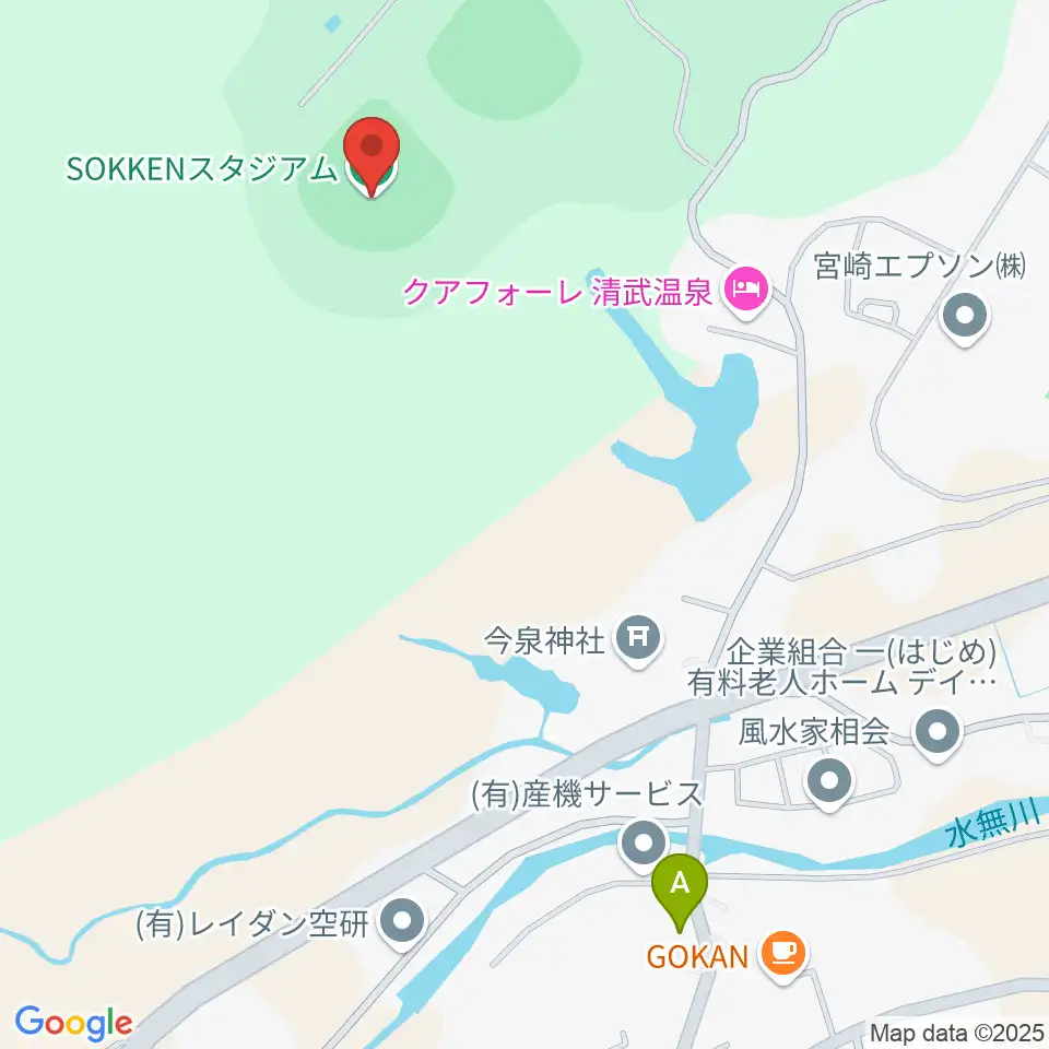SOKKENスタジアム周辺のファミレス・ファーストフード一覧地図