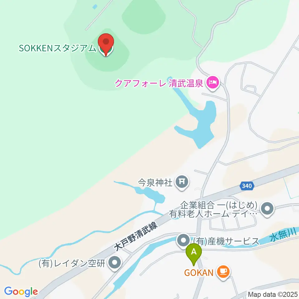 SOKKENスタジアム周辺のファミレス・ファーストフード一覧地図