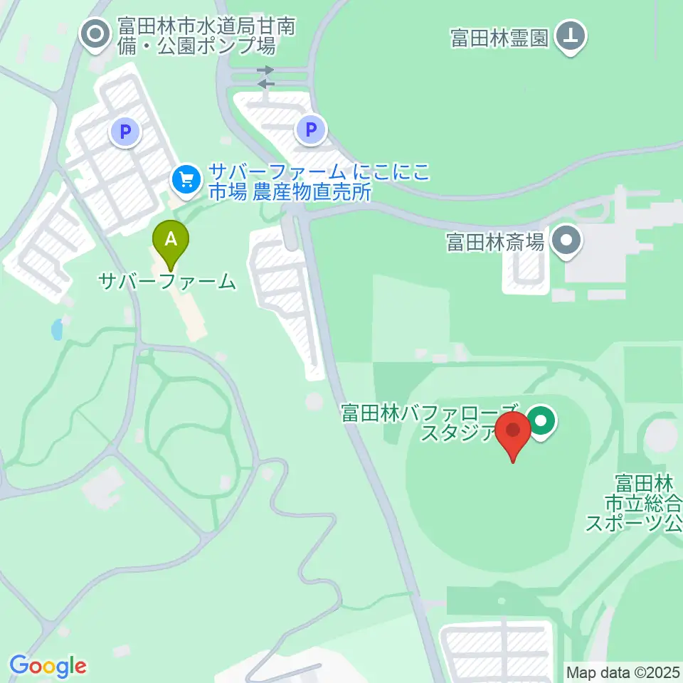 富田林バファローズスタジアム周辺のファミレス・ファーストフード一覧地図
