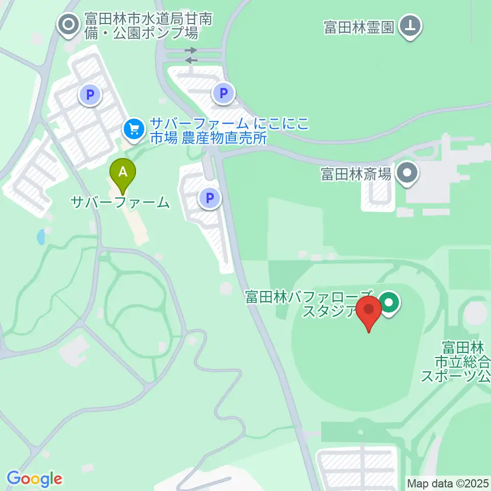 富田林バファローズスタジアム周辺のファミレス・ファーストフード一覧地図