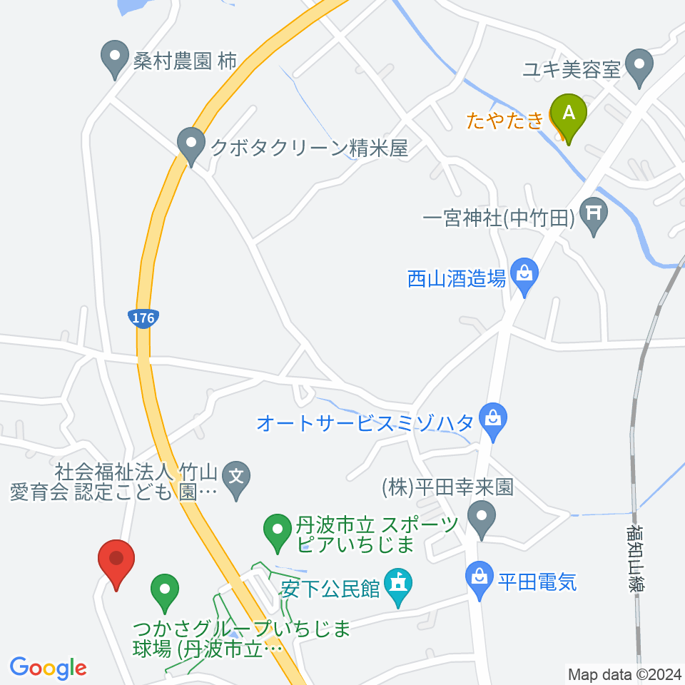 つかさグループいちじま球場周辺のファミレス・ファーストフード一覧地図