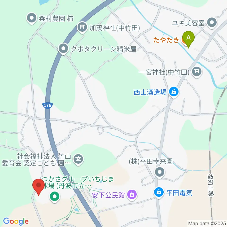 つかさグループいちじま球場周辺のファミレス・ファーストフード一覧地図