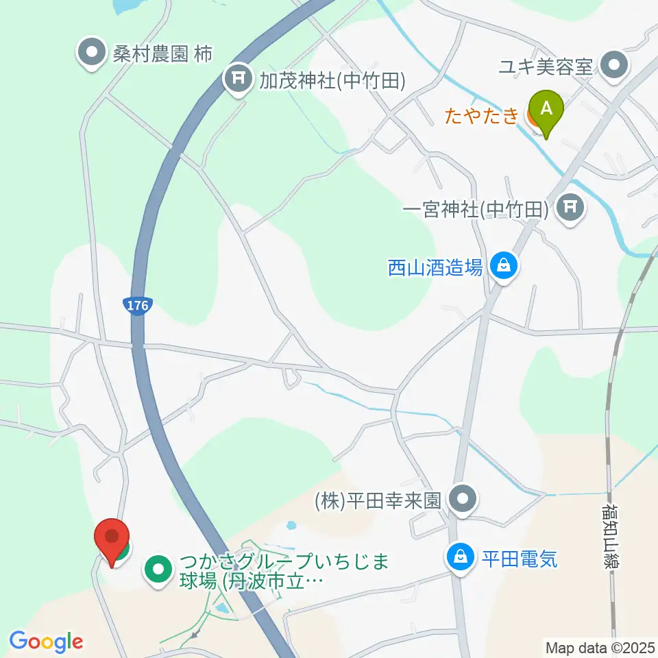 つかさグループいちじま球場周辺のファミレス・ファーストフード一覧地図