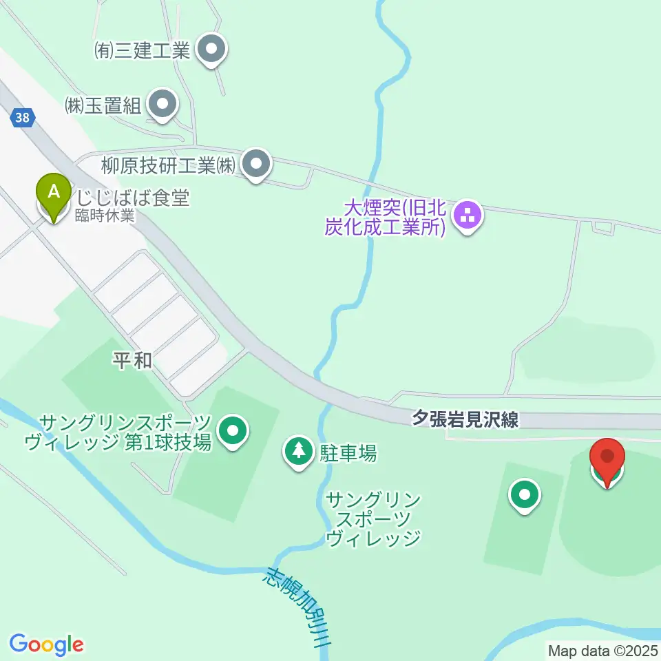 サングリンスタジアム周辺のファミレス・ファーストフード一覧地図