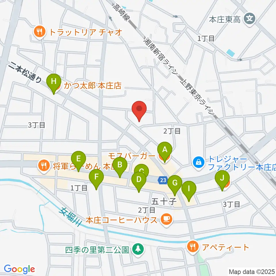 ほんじょうFM周辺のファミレス・ファーストフード一覧地図