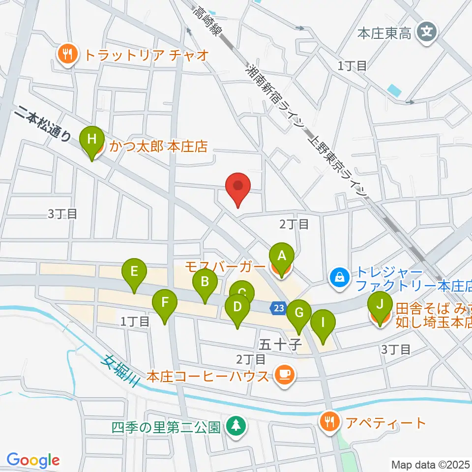 ほんじょうFM周辺のファミレス・ファーストフード一覧地図
