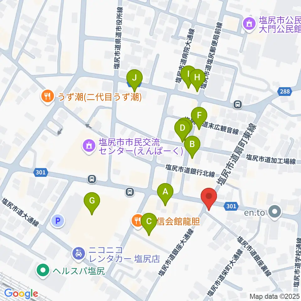 高ボッチ高原FM周辺のファミレス・ファーストフード一覧地図